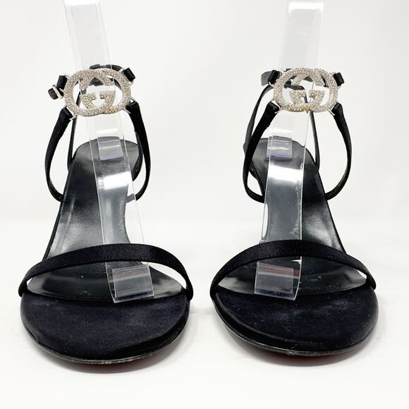 Gucci GG Strappy Crystal Sandals Heels - Picture 4 of 13